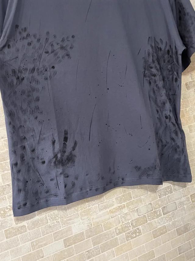 Balenciaga 2025 Distressed Embroidered Graffiti Tee Detail