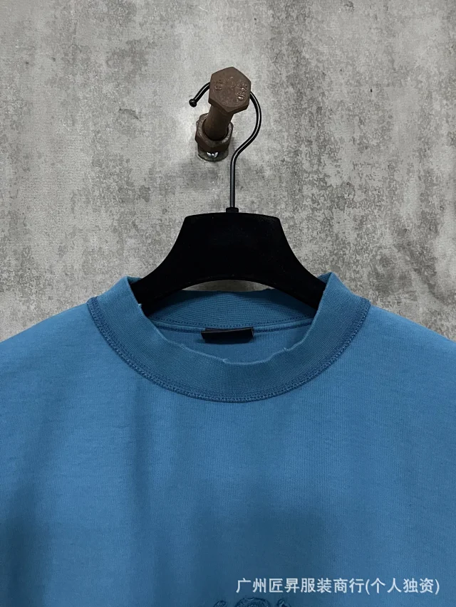 B Paris Authentic Distressed Embroidered Tee Detail