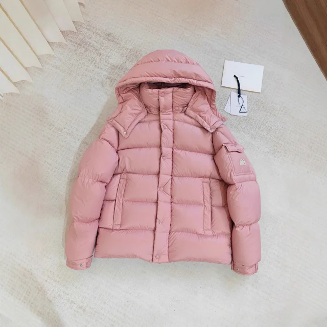 Moncler Maya Matte Hooded Down Jacket Detail