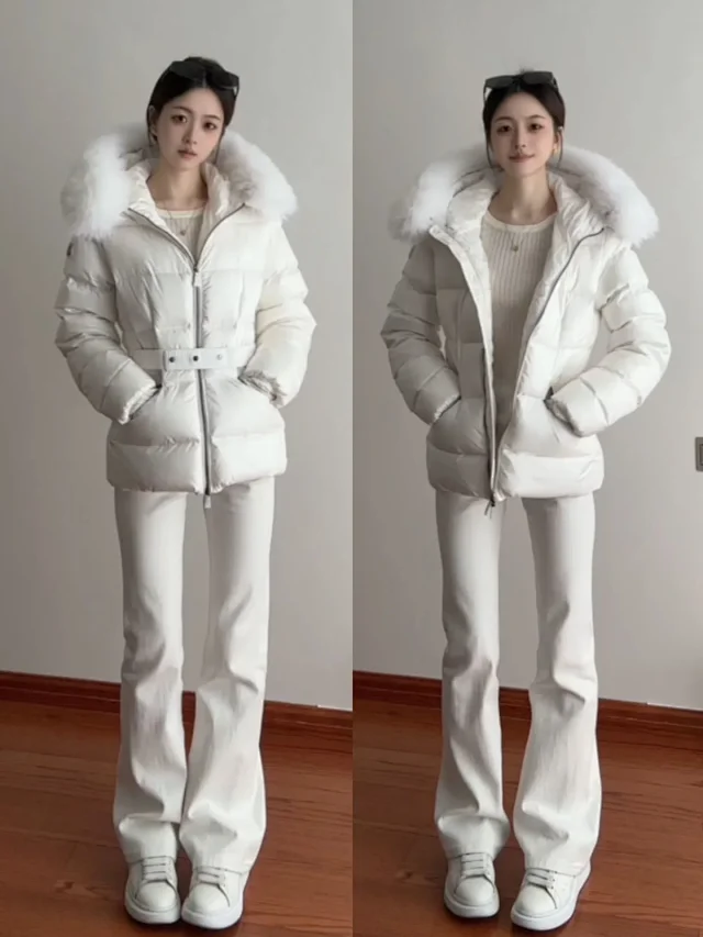 Meng Jia Boedic Women's Hooded Puffer Detail