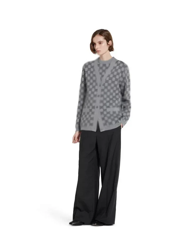 Gucci Monogram Reversible V-Neck Cardigan Detail