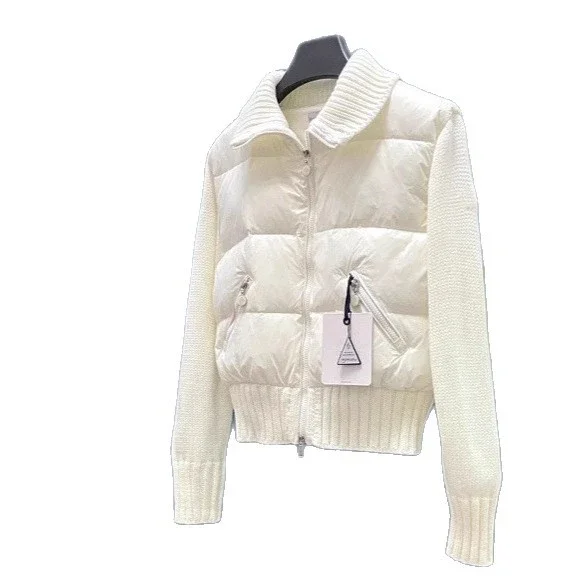 Meng Jia Women's Back-Embroidered Knit-Puffer Cream