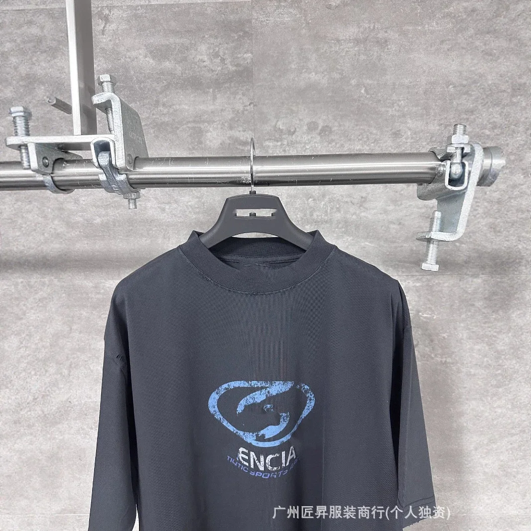 Balenciaga SS24 Distressed Blurred Logo Tee