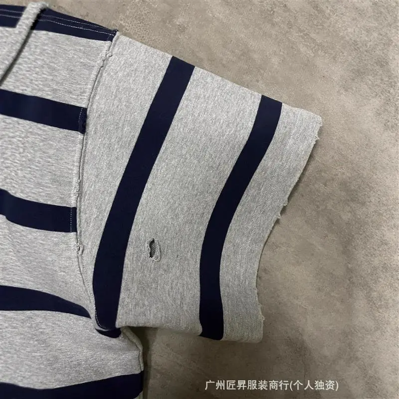 Balenciaga New BB Striped Wheat-Embroidered Polo