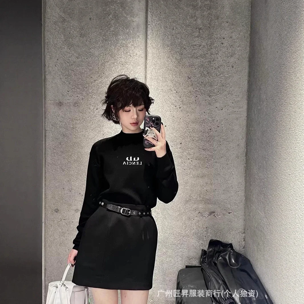New B Jacquard-Knit Round-Neck Pullover