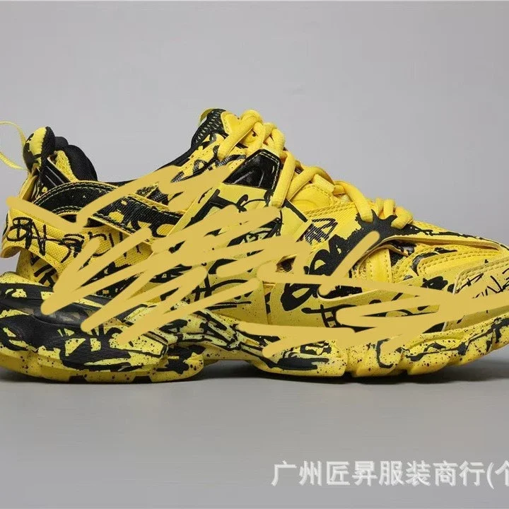Balenciaga Paris 3 Low-Top Graffiti Sneakers