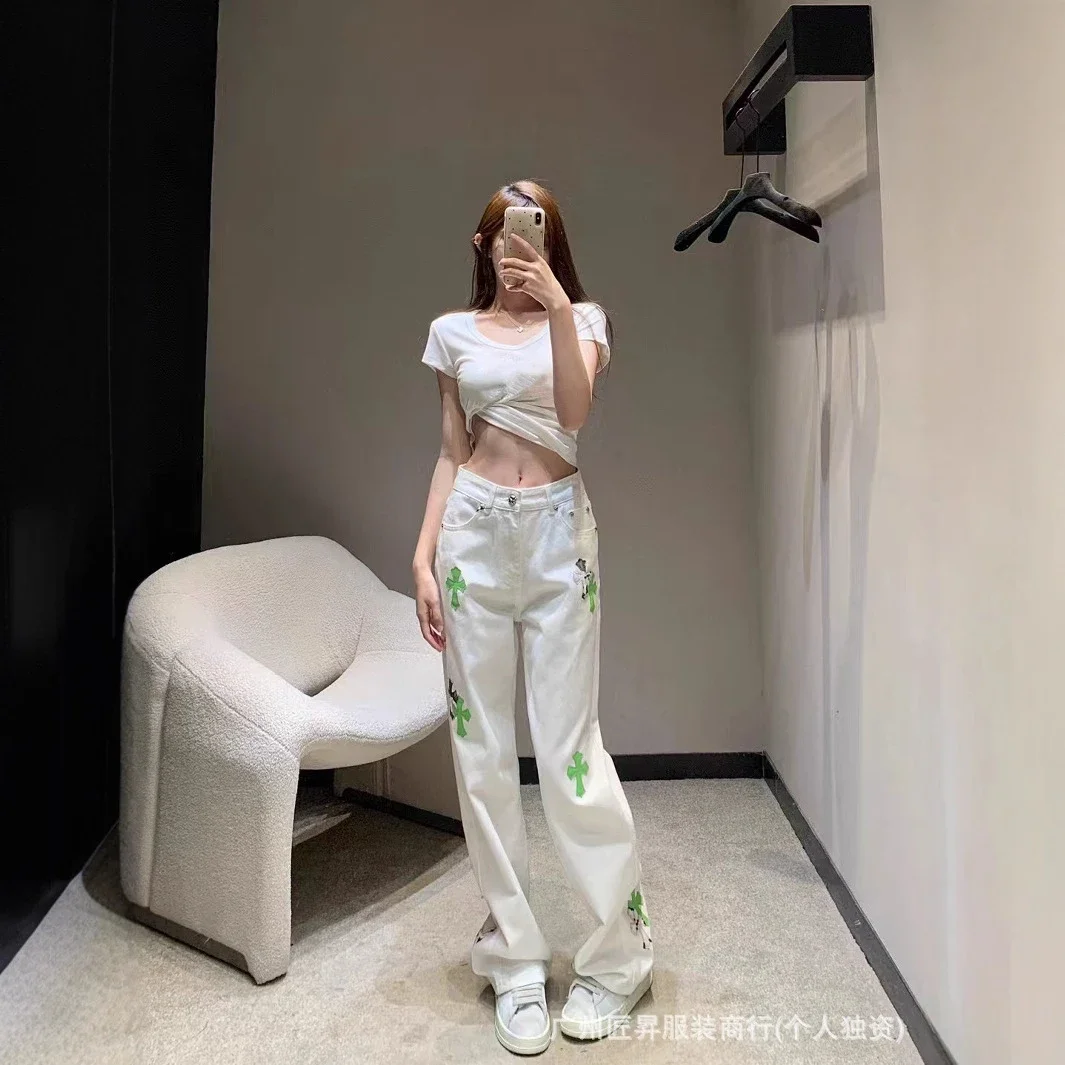 Unisex Balenciaga Loose Fit Patchwork Jeans