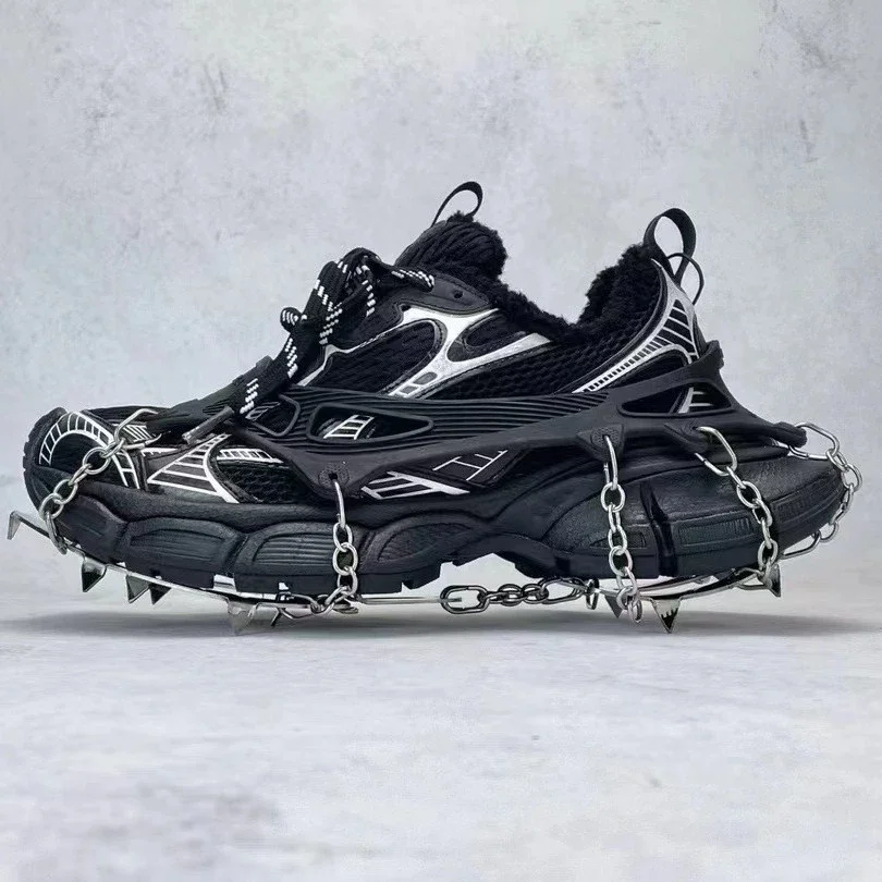 Paris Ski Distressed Fleece-Lined Dad Shoes