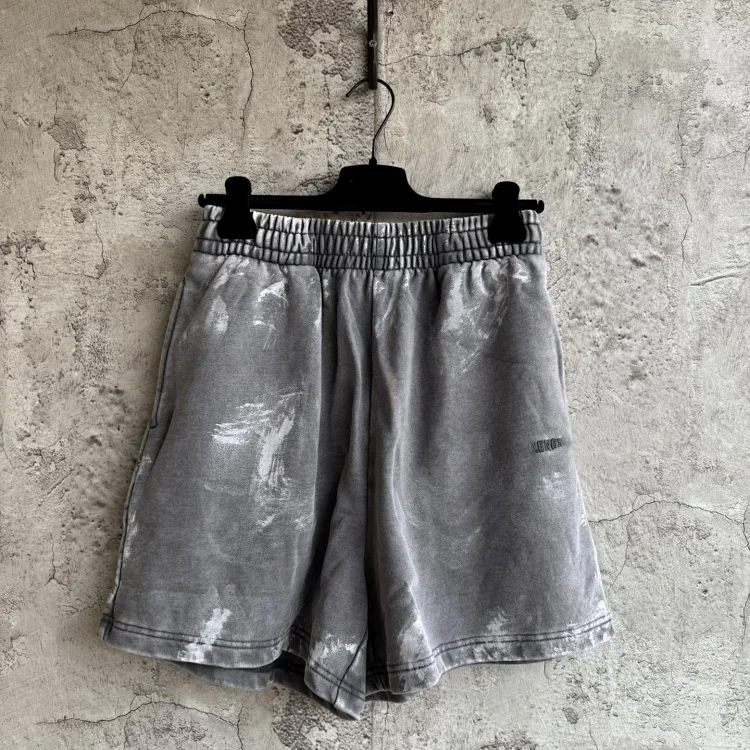 Authentic Balenciaga Logo Distressed Loose Shorts