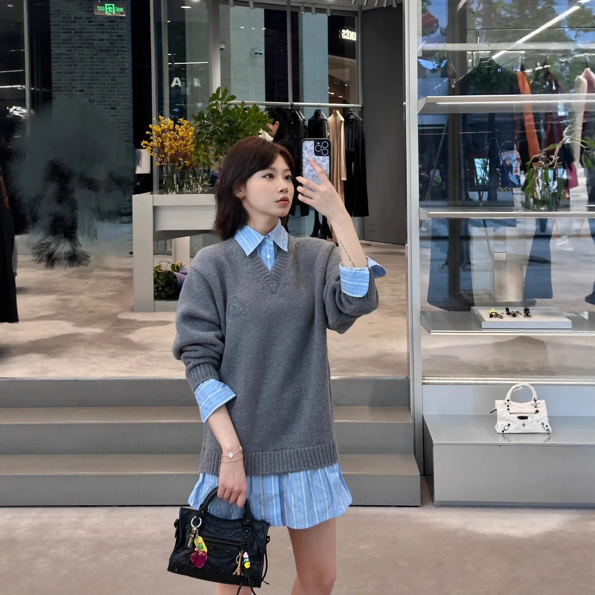 BL AW24 Unisex Preppy Mock Shirt