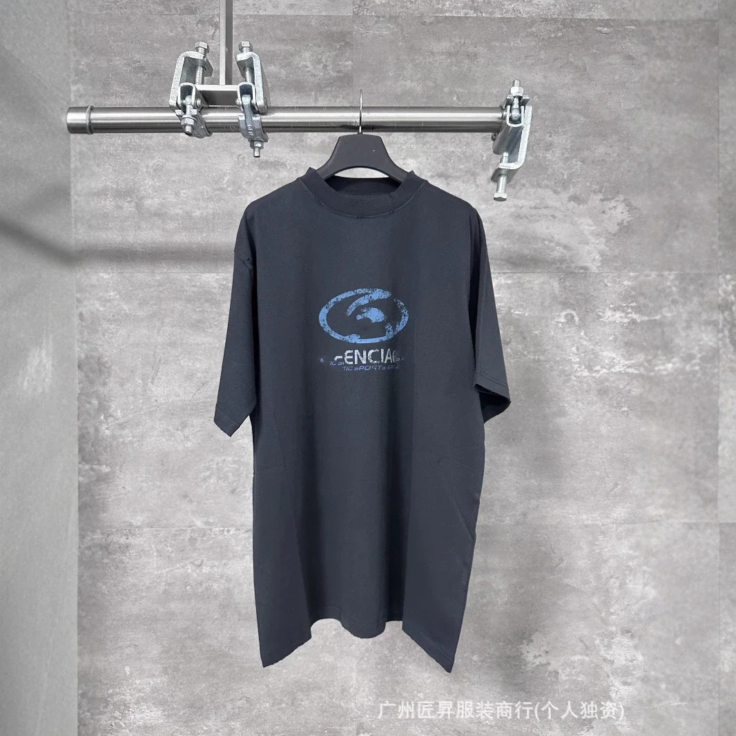 Balenciaga SS24 Distressed Blurred Logo Tee