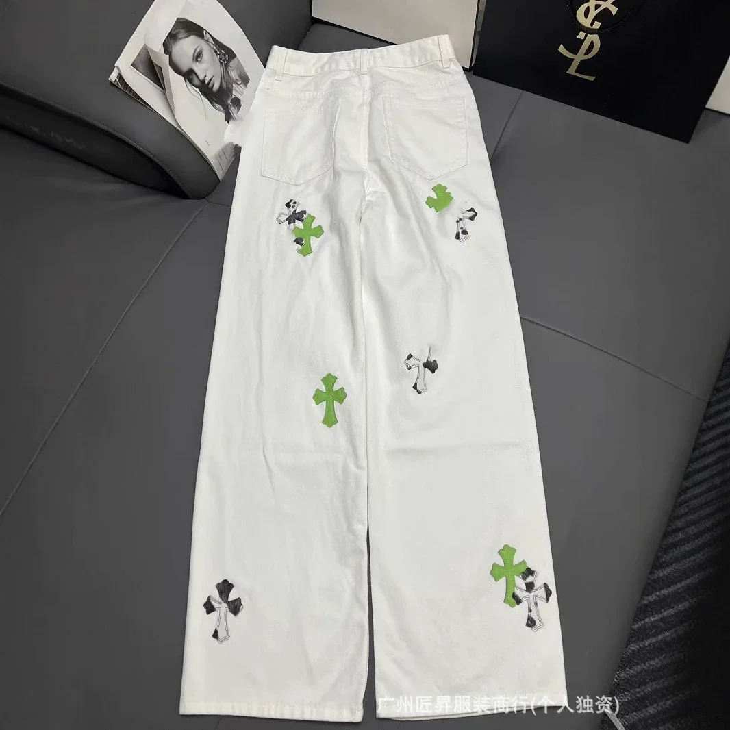 Unisex Balenciaga Loose Fit Patchwork Jeans