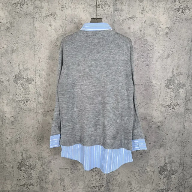 BL AW24 Unisex Preppy Mock Shirt Detail