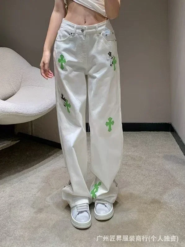 Unisex Balenciaga Loose Fit Patchwork Jeans Detail