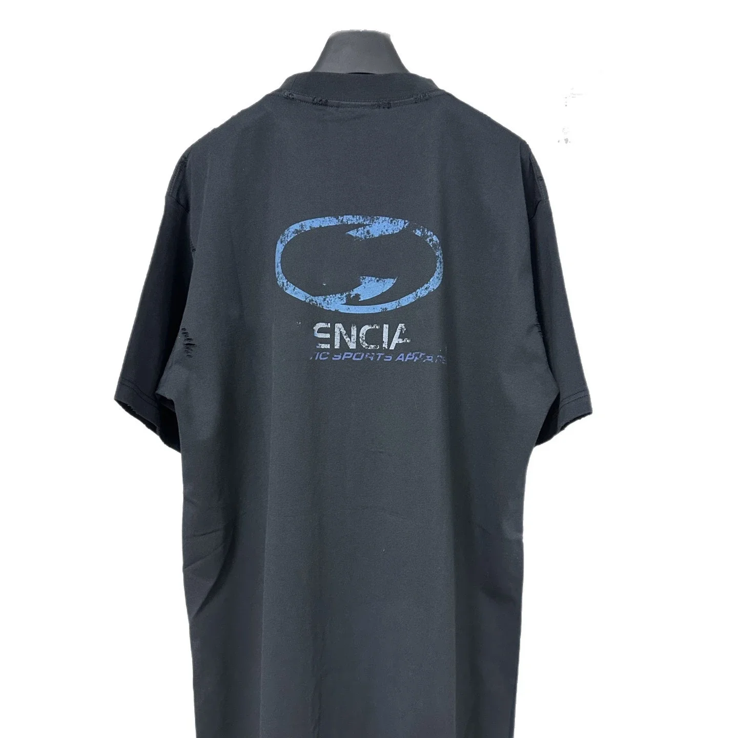 Balenciaga SS24 Distressed Blurred Logo Tee