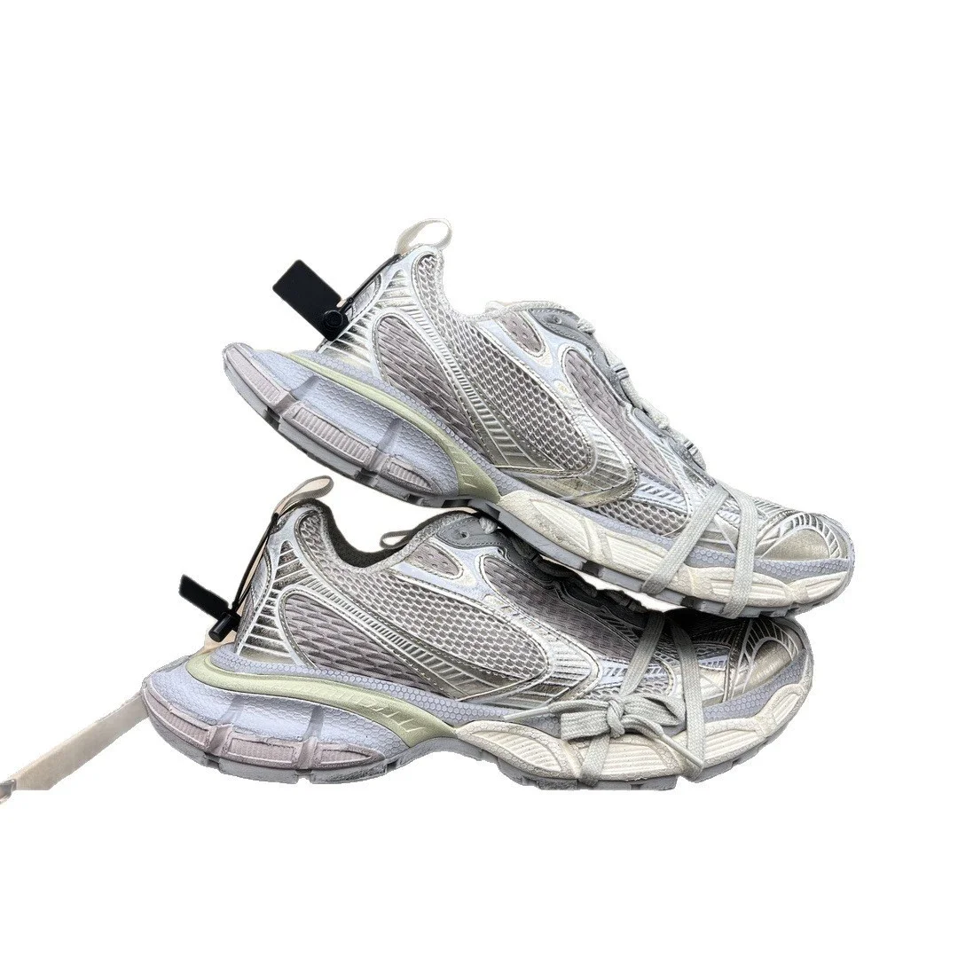 Balenciaga Distressed Sneakers 3XL Beige Gold