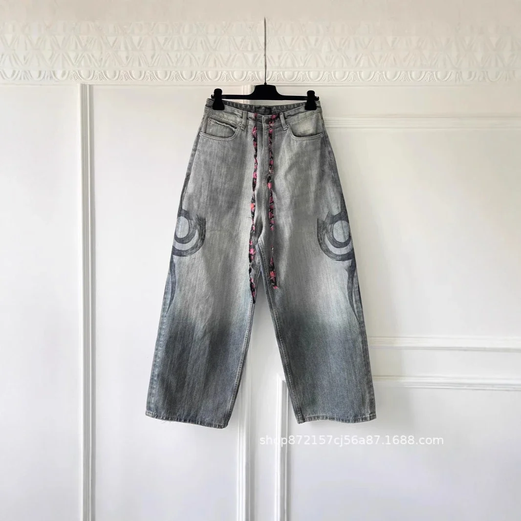 Balenciaga Dragon Print Ripped Jeans Unisex
