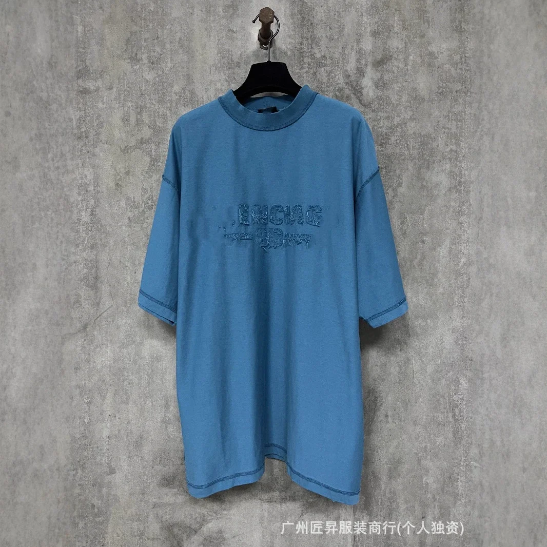 B Paris Authentic Distressed Embroidered Tee