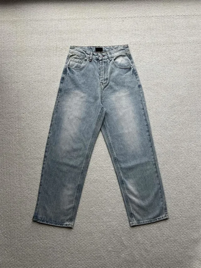 Balenciaga SS25 Washed Distressed Denim Jeans Detail