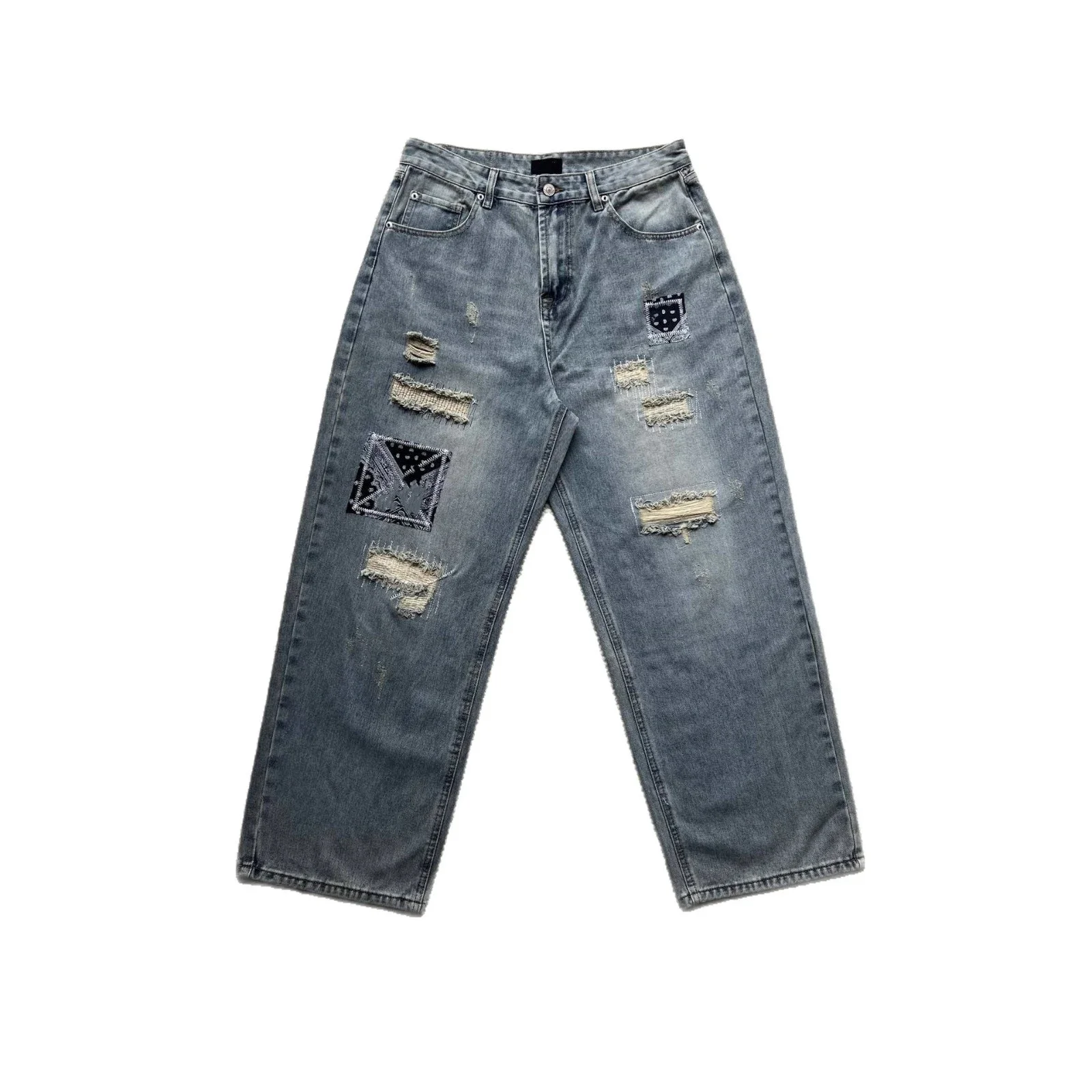 SS25 Balenciaga Heavily Ripped Denim Jeans