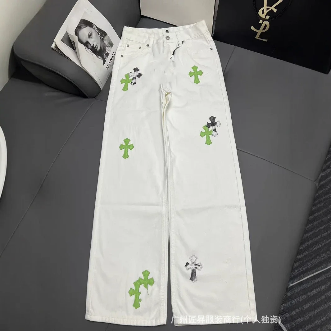 Unisex Balenciaga Loose Fit Patchwork Jeans