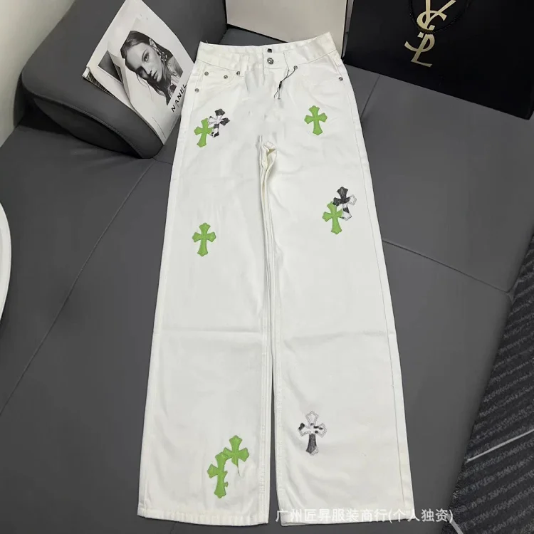 Unisex Balenciaga Loose Fit Patchwork Jeans