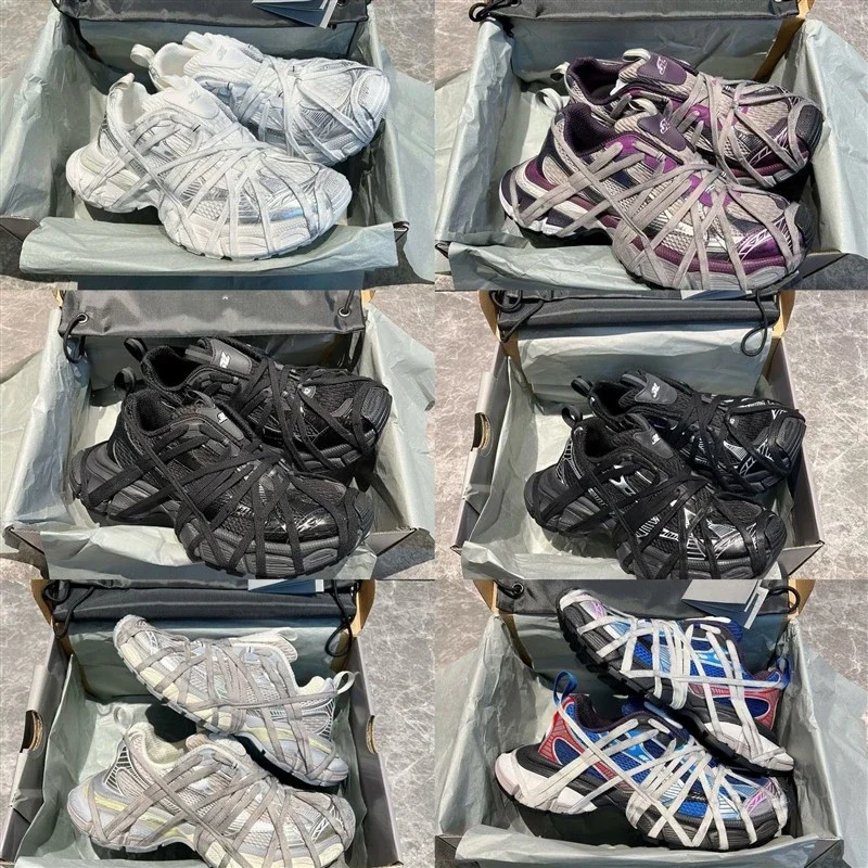 Couple's Mesh Retro Platform Distressed Sneakers
