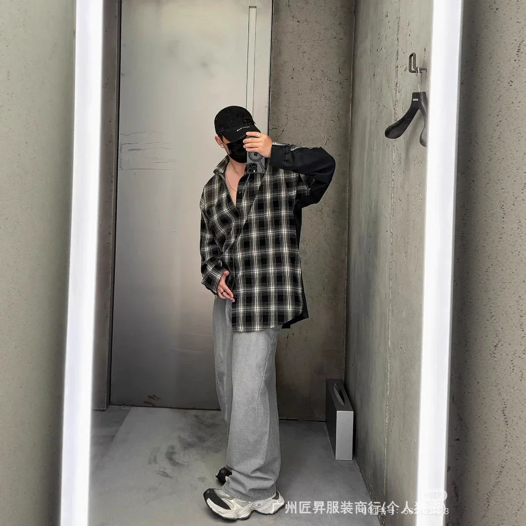 B Casual Vintage Plaid Long-Sleeve Shirt