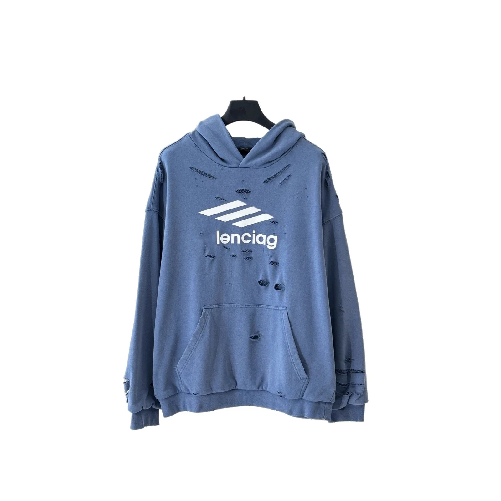 B A/W Distressed Hoodie Unisex