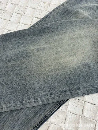 Balenciaga Unisex Slub Vertical Distressed Jeans Detail