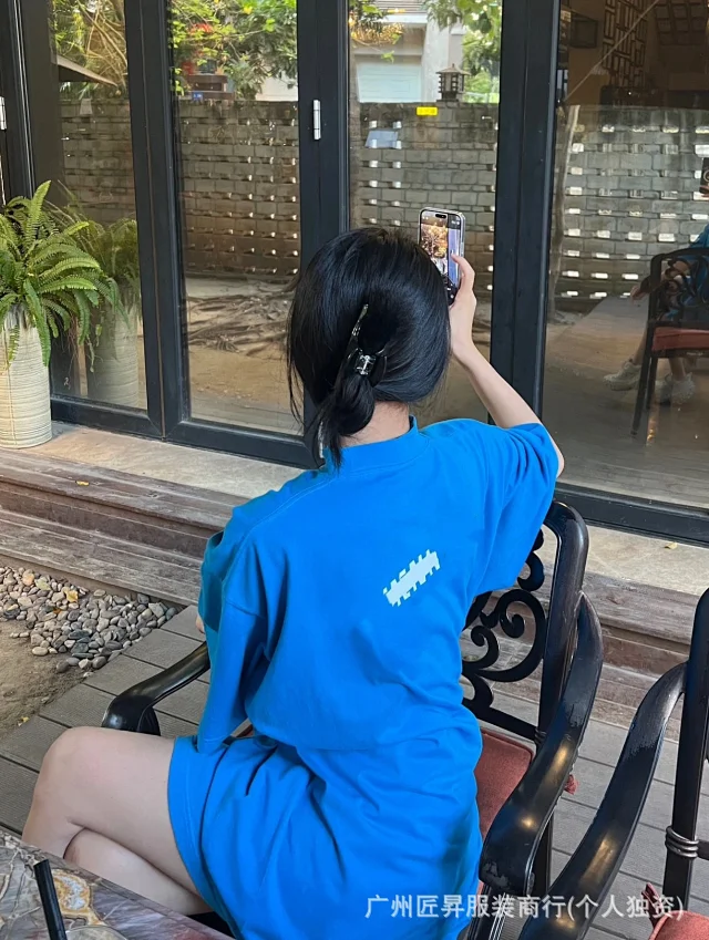 Authentic Balenciaga Letter-Covered Couple Oversized Tee Detail
