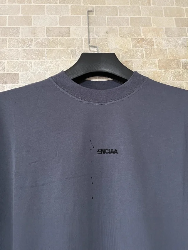 Balenciaga 2025 Distressed Embroidered Graffiti Tee Detail