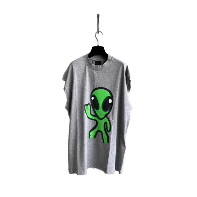 Paris Home Unisex Alien Smiley Vest Detail
