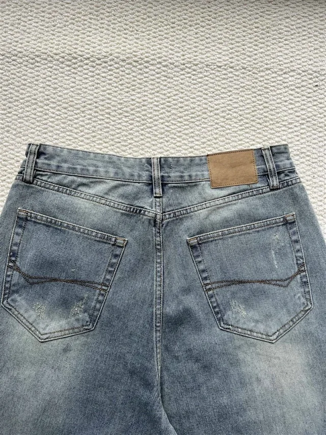 SS25 Balenciaga Heavily Ripped Denim Jeans Detail