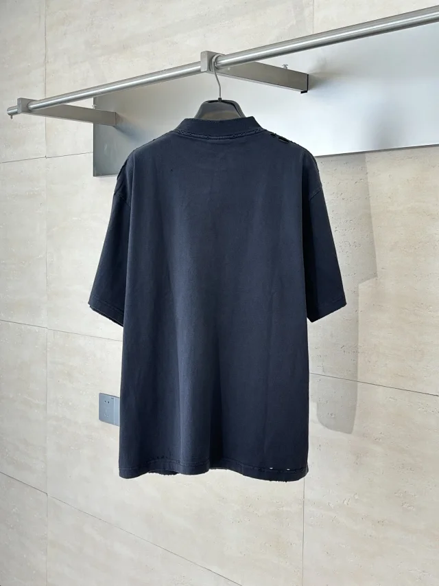 Balenciaga 25SS Distressed Melt Print Tee Detail