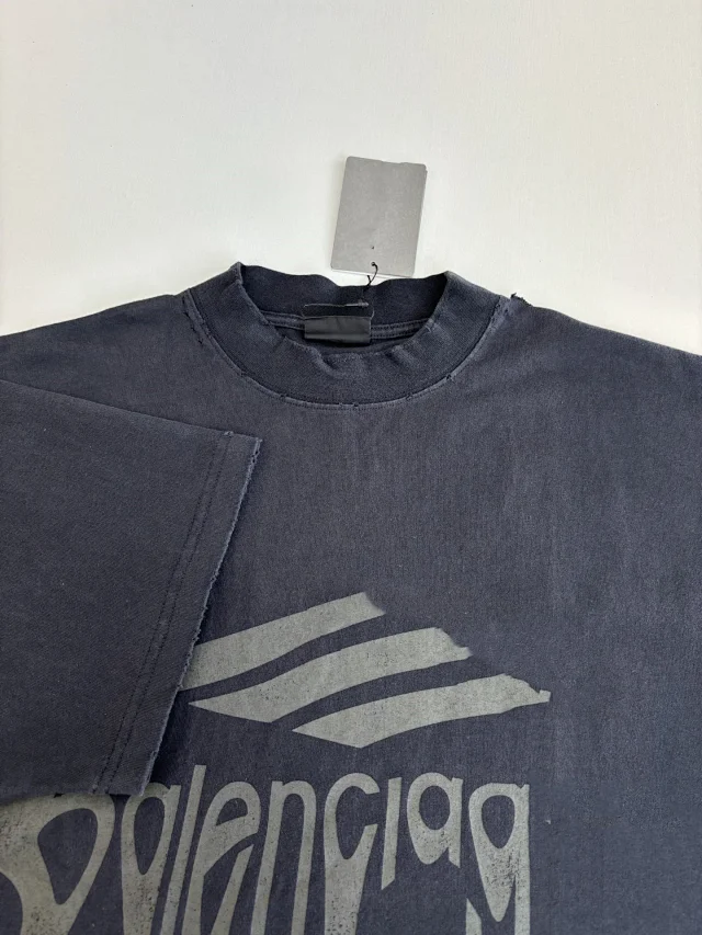 Balenciaga 25SS Distressed Melt Print Tee Detail