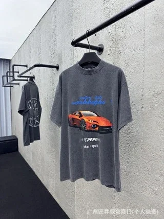 Balenciaga Lambo Print Crew Tee Unisex Detail