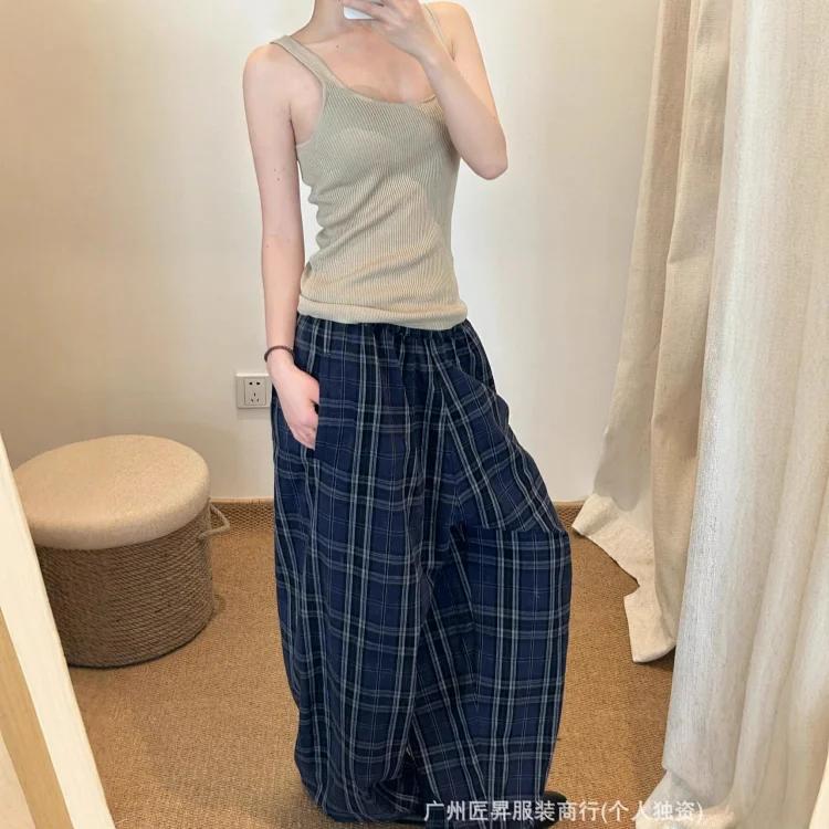 Paris Home Unisex Checkered Embroidered Pants