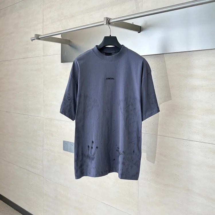 Balenciaga 25SS Distressed Graffiti Embroidered Tee