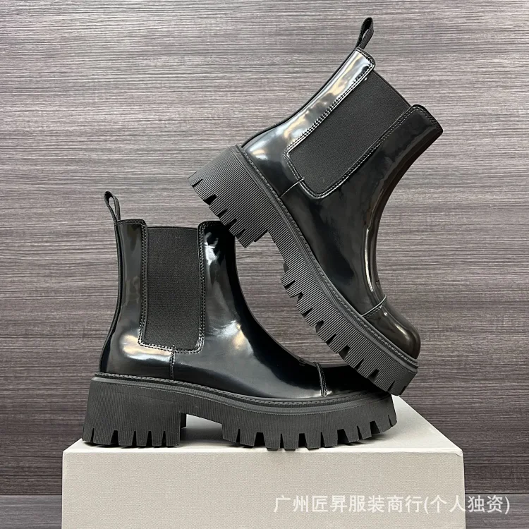 Duzhe B Men's Minimalist Leather Boots