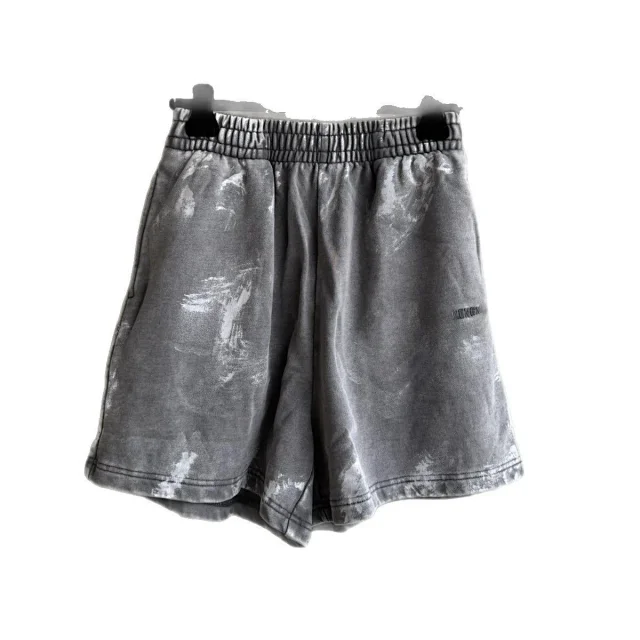 Authentic Balenciaga Logo Distressed Loose Shorts Detail