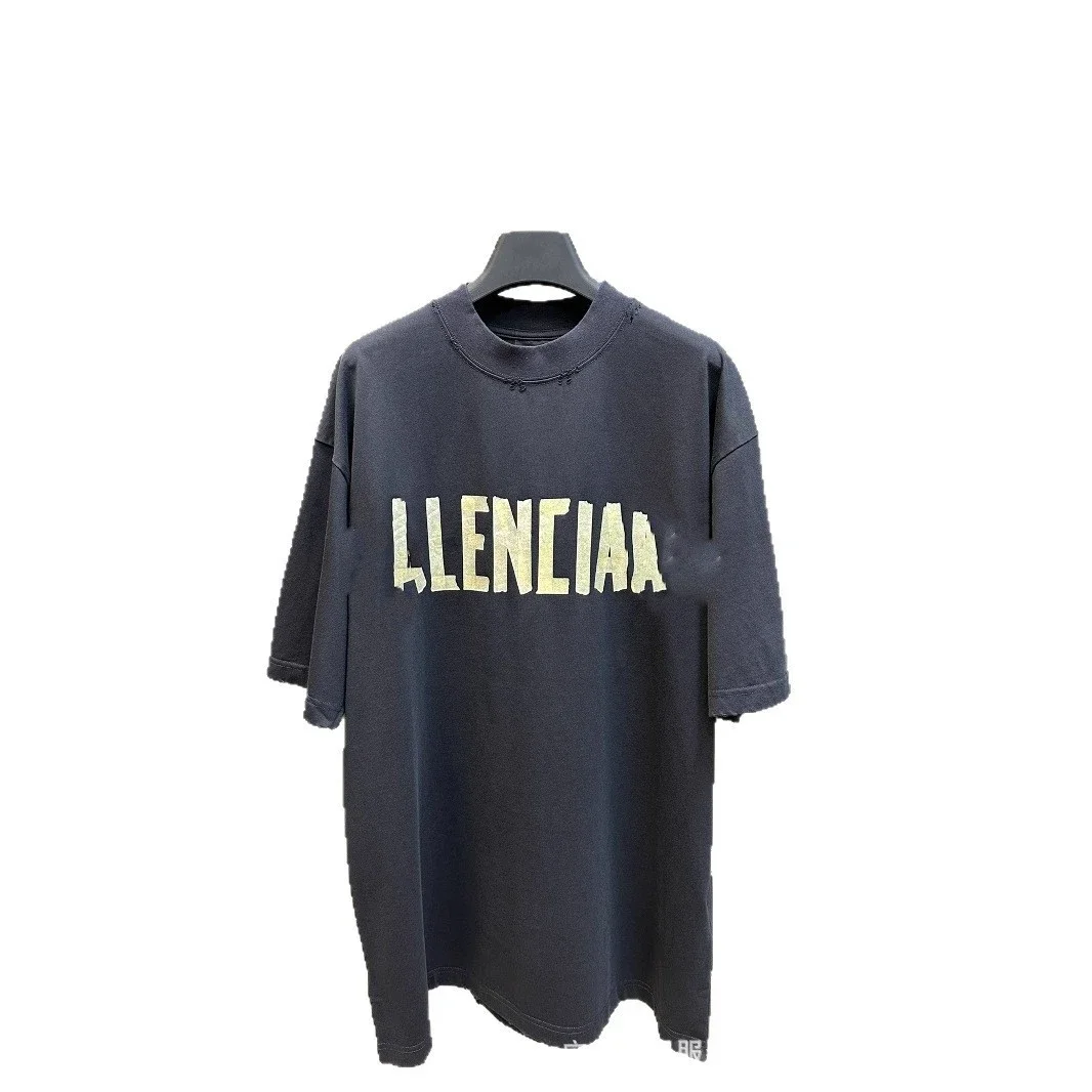 Balenciaga SS23 Yellow Tape Distressed Tee