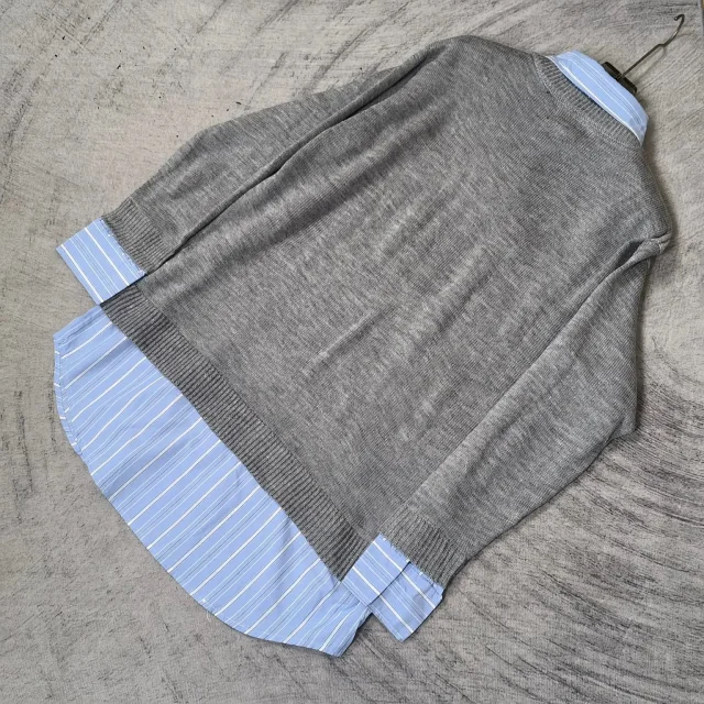 BL AW24 Unisex Preppy Mock Shirt Detail