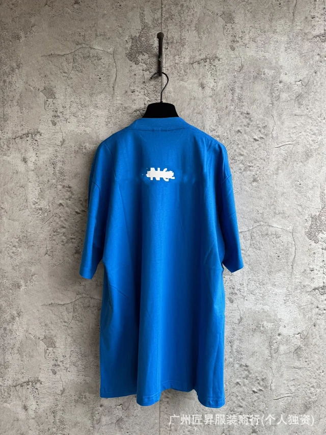 Authentic Balenciaga Letter-Covered Couple Oversized Tee Detail