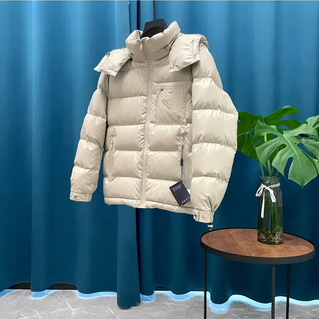 PRA2025 Unisex Minimalist Hooded Down Jacket Detail