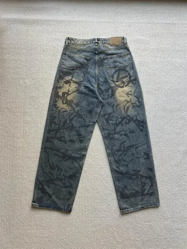 Poison SS25 Balenciaga Distressed Graffiti Jeans Detail