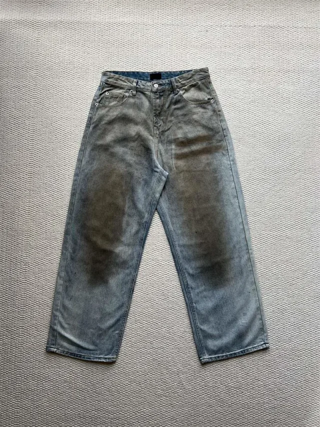 Balenciaga SS25 Distressed Washed Jeans Detail