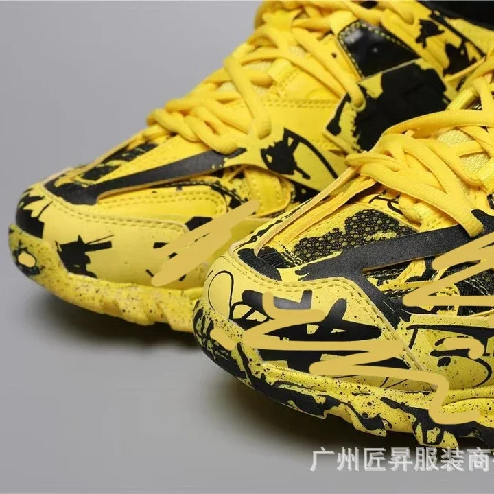 Balenciaga Paris 3 Low-Top Graffiti Sneakers