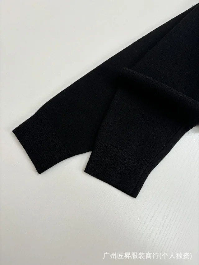 New B Jacquard-Knit Round-Neck Pullover Detail