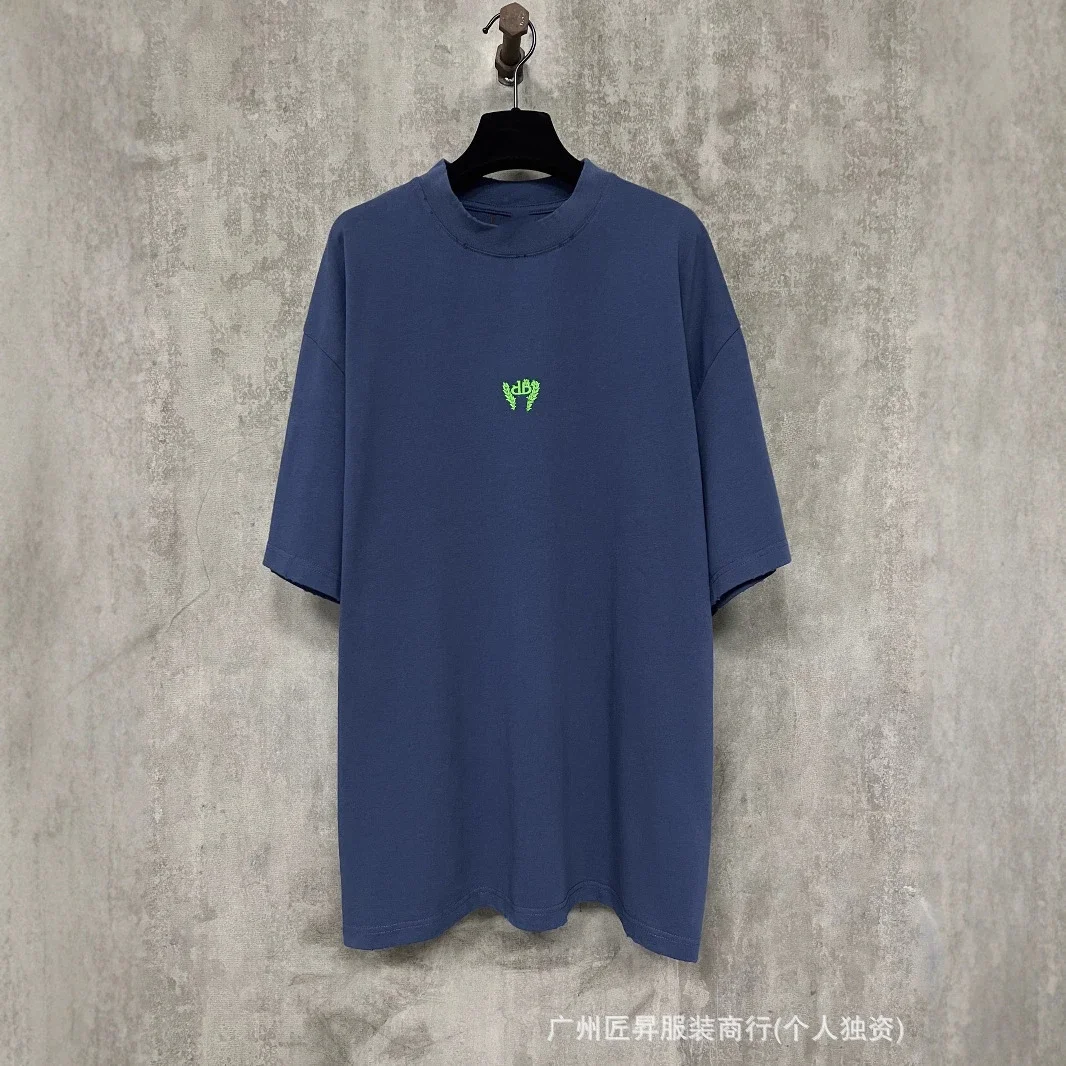 B Unisex Loose Embroidered Wheat T-Shirt